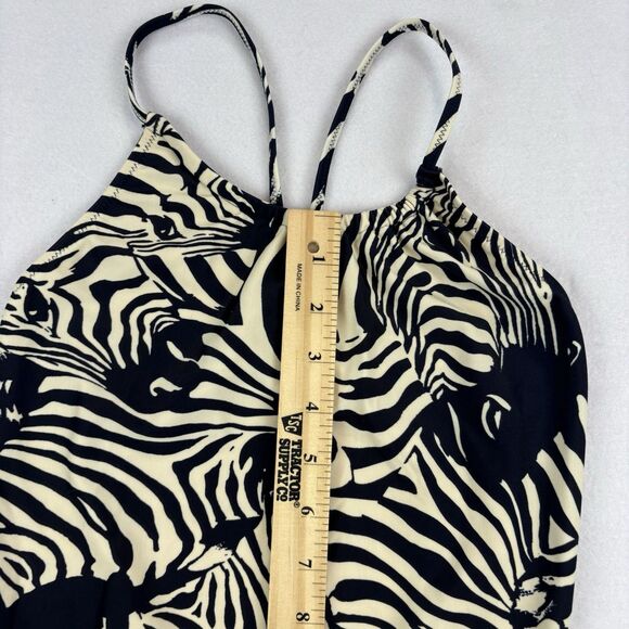 Crewcuts By J Crew Zebra Print Bathing Suit Girls Youth 16 One Piece Open Back - Picture 6 of 10